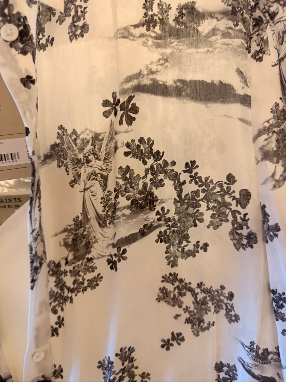 All Saints Skye Floral Asymmetric Hem Midi Dress - Picture 9 of 11